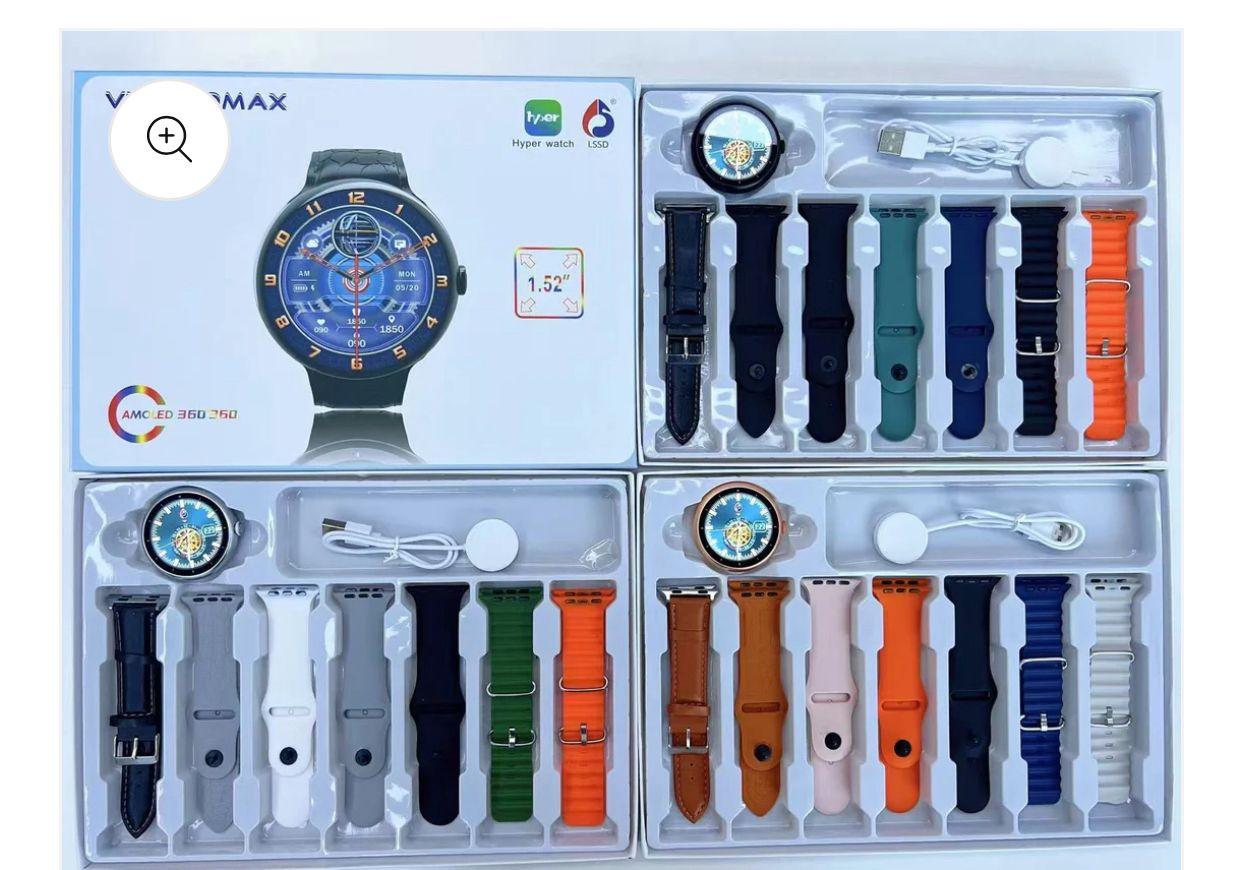 Vwar Max Hyper Smartwatch - 1.52" AMOLED, Bluetooth 5.0, 10 Straps