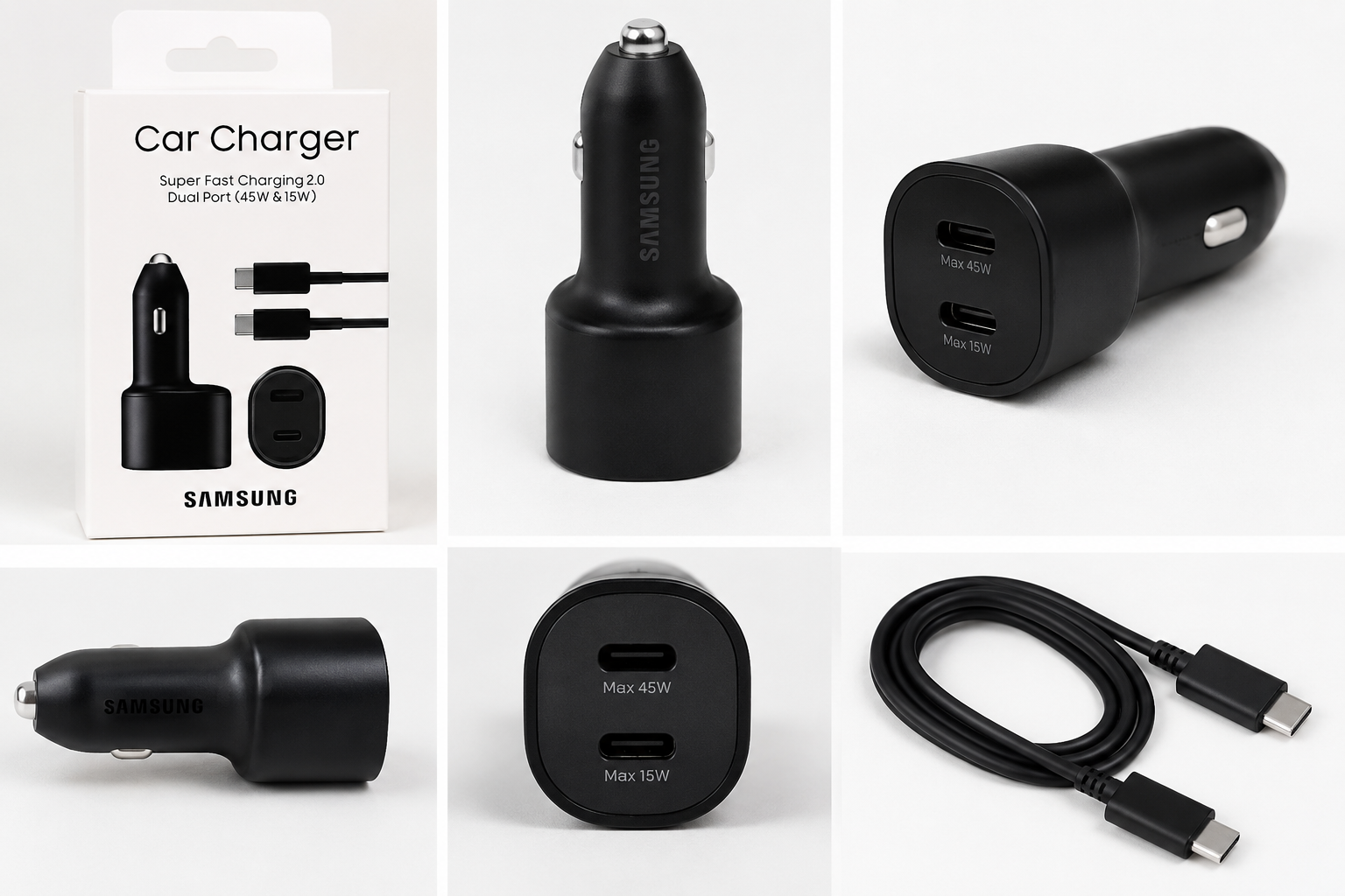 Super Fast Car Charger 2.0 – Dual Port 45W & 15W