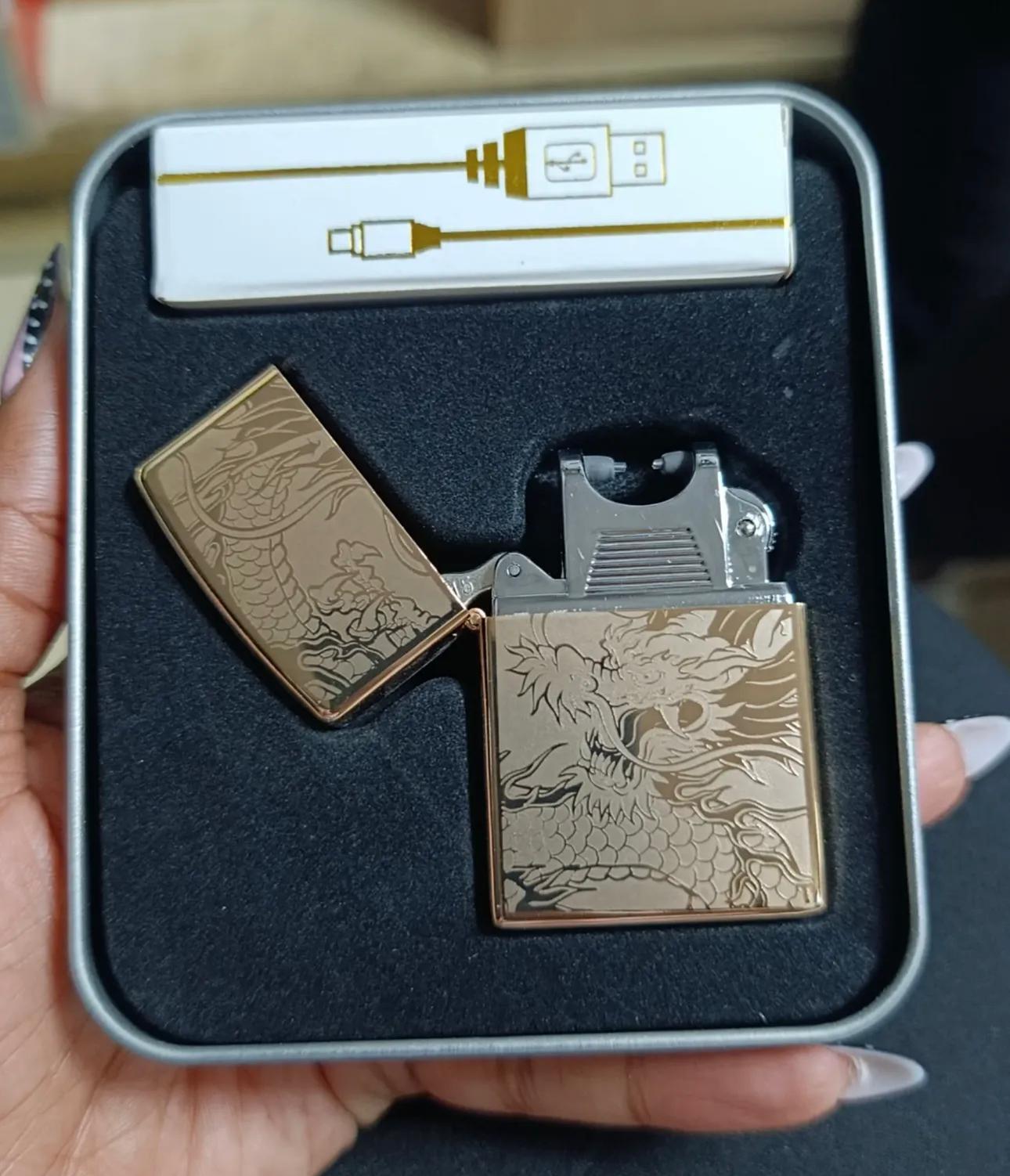 Rechargeable Double Arc Dragon Electric Lighter – Windproof & USB Powered