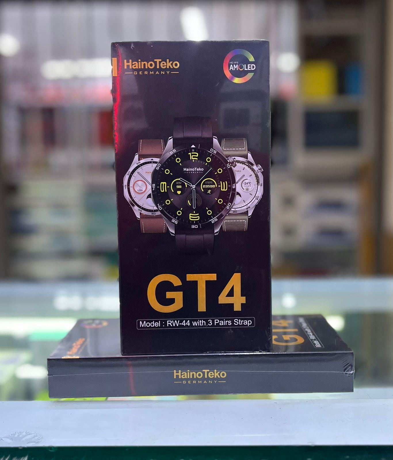 HainoTeko GT4 Waterproof Smartwatch – Wireless Charging + 3 Straps