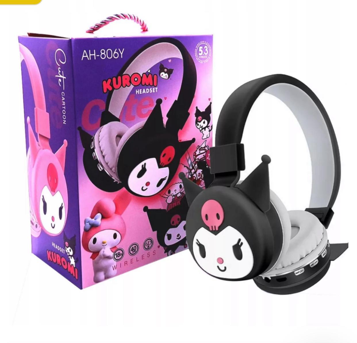 AH-806Y Kuromi Wireless Headphones - Bluetooth, 50H Playtime, Kids