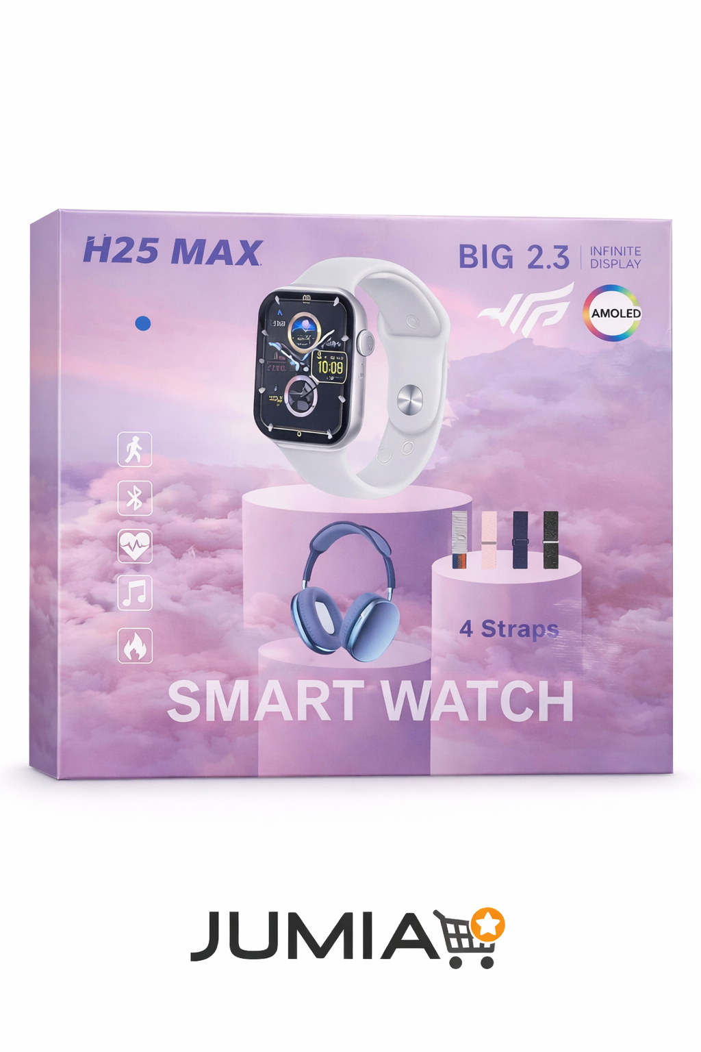 H25 Max Smartwatch - 2.02" Touchscreen, Bluetooth 5.2, 4 Straps
