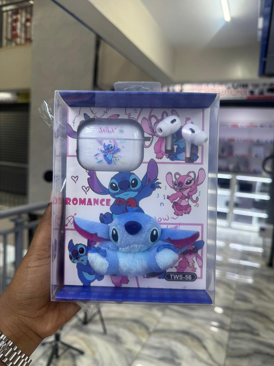 Stitch TWS-56 Wireless Earbuds - Bluetooth, Blue, Cartoon Design