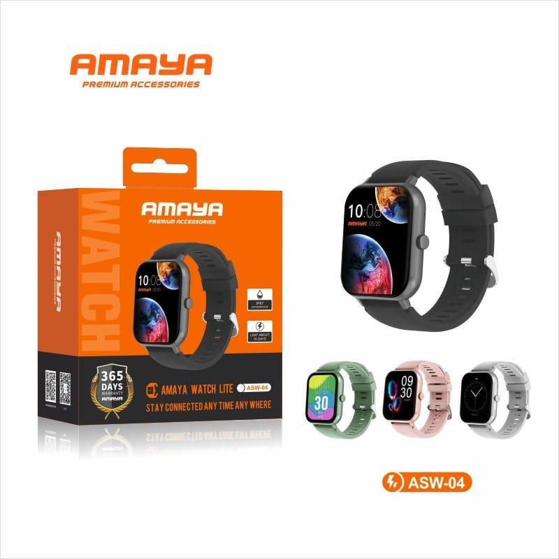 Amaya Watch Lite ASW-04 Smart Watch - 1.7" Touch Display, Heart Rate Monitor, Fitness Tracker