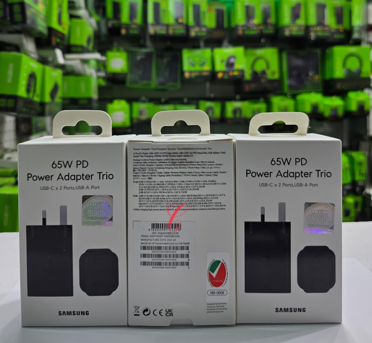 65W PD Power Adapter Trio – Fast Charging, Triple Output